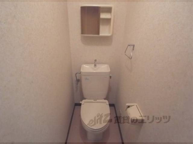 トイレ　広くてきれい。奥に棚もついてます