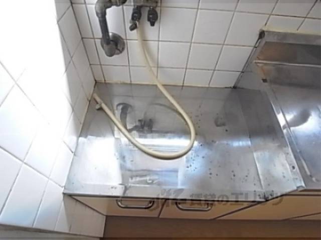 キッチン　コンロ置場　2口ガスコンロが置けるキッチンです