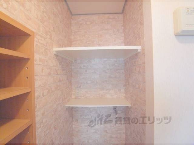 収納　洗濯かご置けます。