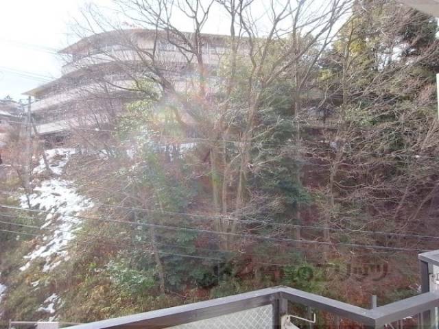 眺望　原谷の信号に向かう道です。