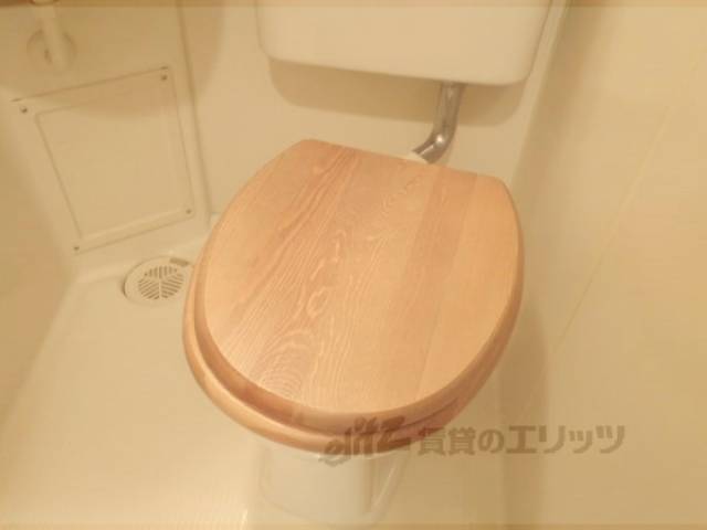 ユニットバス　便座が木質風です