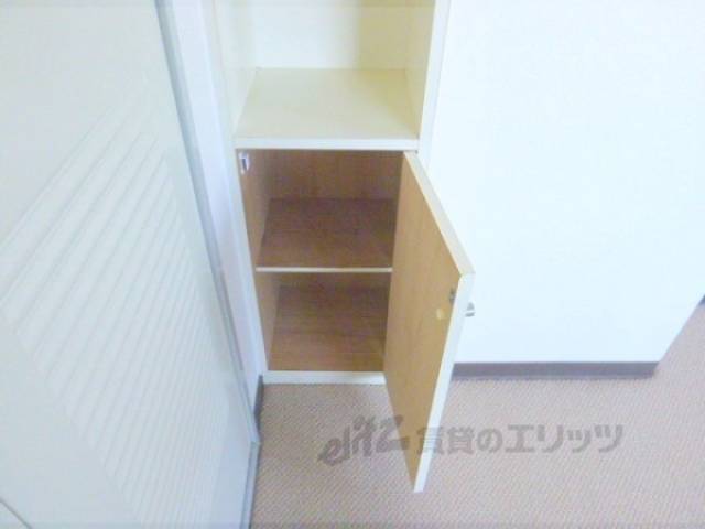 収納　飾棚下には小さな扉付きの収納もあります