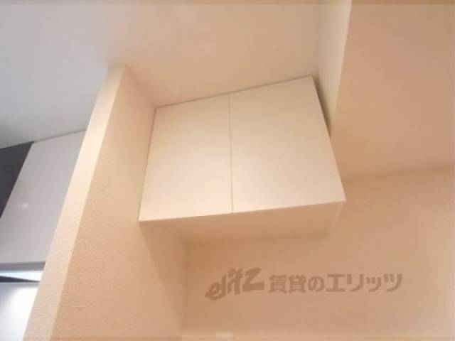 収納　冷蔵庫置き場の上です
