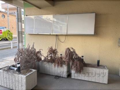 入り口前看板跡？