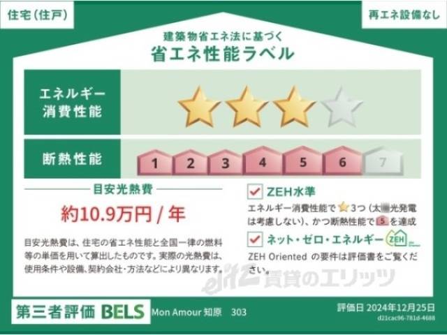 省エネ性能ラベル　住戸
