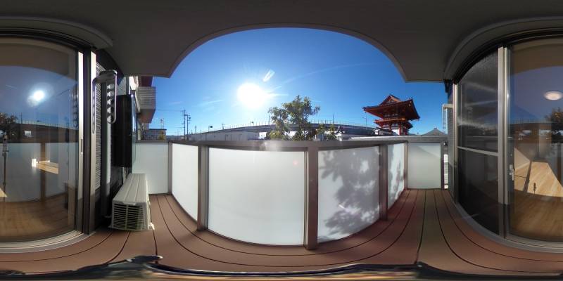 パノラマ画像バルコニー