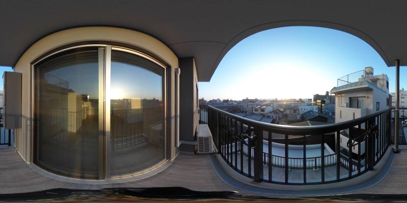 パノラマ画像バルコニー