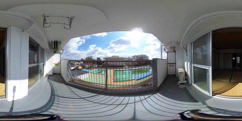 パノラマ画像バルコニー