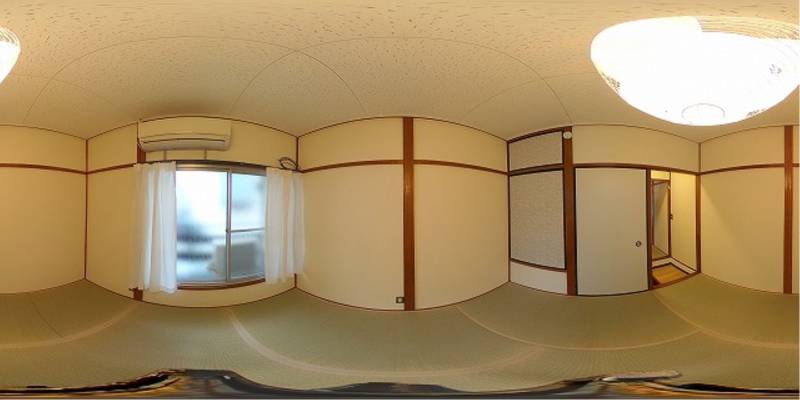 パノラマ画像寝室