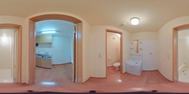 パノラマ画像洗面・洗濯機置場