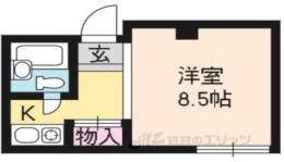 パインフィールド北白川１間取り図面
