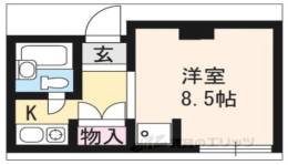 パインフィールド北白川１間取り図面
