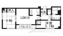 ツインクルコート桂１間取り図面