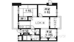 グランレブリー御所東２間取り図面