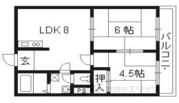 吉祥院ガーデンハイツＡ棟２１２号間取り図面