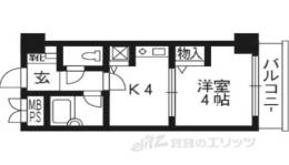 ライオンズマンション五条大宮２間取り図面