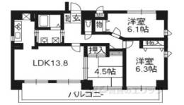 リソシエ御所南203号室間取り図面