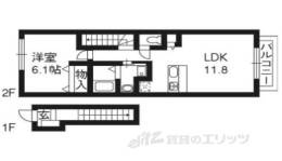 エコー桂　Ａ棟間取り図面