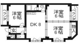 カドノハイツＢ棟間取り図面