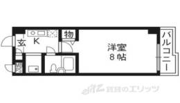 パラドール西院ＰＡＲＴ１406号室間取り図面
