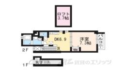 エヌキュート今堅田１間取り図面