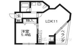 PARK HILLS OYAKE 2間取り図面