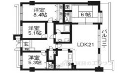 ライオンズマンション京都淀第二間取り図面