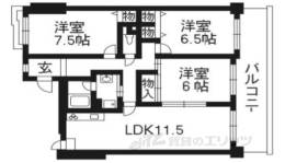 ライオンズマンション山科小野間取り図面