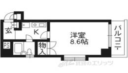 ＤＥＴＯＭ－１今出川通９０４号室間取り図面