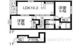 サニーヴィラ貮番館２間取り図面
