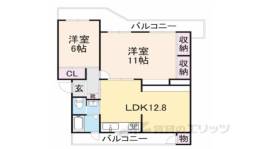 南円明寺ヶ丘団地19棟203号室間取り図面