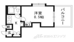 ＤＥＴＯＭ－１烏丸鞍馬口２間取り図面