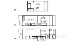 西野八幡田町５－１２店舗付住宅間取り図面