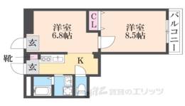 西大路御池ハイツ・イチキ間取り図面