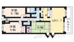 ﾛｰﾀﾘｰﾏﾝｼｮﾝ大津京ｱﾝﾀﾞﾝﾄ間取り図面