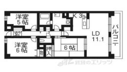 グランド日光ハイツ東向日間取り図面