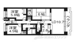 ﾌｧﾐｰﾙﾊｲﾂ京都伏見ｽﾃｰｼﾞ２間取り図面