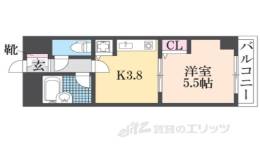 ライオンズマンション五条大宮２間取り図面
