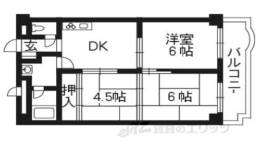 吉祥院ガーデンハイツＡ棟402号室間取り図面