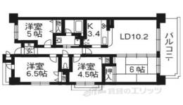 エスリード宇治広野208号室間取り図面