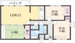 スクエア美濃山Ａ間取り図面