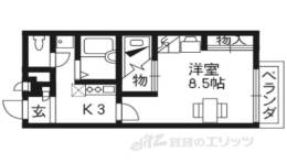 レオパレス五ヶ庄２間取り図面