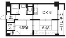 桃山グランドハイツ518号室間取り図面