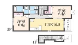 ヴィラ　アンソレイエ２間取り図面