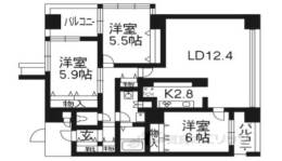 シンフォニー嵯峨嵐山４０２号室間取り図面