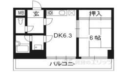 ラール山科スカイハイツ３０４号室間取り図面