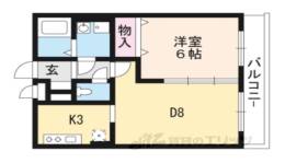 グレースコーポ３間取り図面