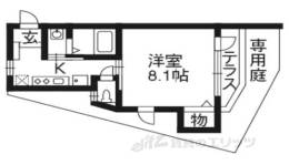 Ｗｅｓｔ　ｃｏｕｒｔ　北白川間取り図面