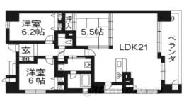 リソシエ今出川聚楽邸705号間取り図面
