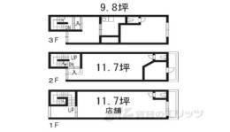 桂朝日町109桂川街道沿い店舗間取り図面